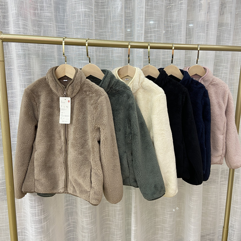 童装摇粒绒茄克珊瑚绒外套保暖男童女童秋冬季亲子装妈妈女款