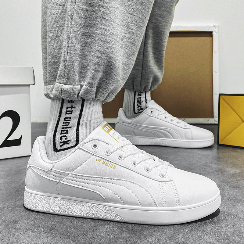 2024 New Summer Men's Shoes Spring All-match Trendy Non-slip Wear-resistant Couple White Shoes Youth Casual Sneakers