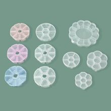 厂家批发圆形透明塑料盒串珠药品收纳盒点钻甲片分格盒渔具配件盒