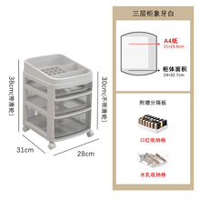 防尘小推车收纳落地可移动多层可拆卸抽屉分隔置物架大号药箱