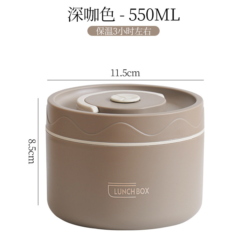 熱販売304ステンレス保温弁当箱 丸型 学生用携帯弁当箱 電子レンジ対応 二段弁当箱|undefined