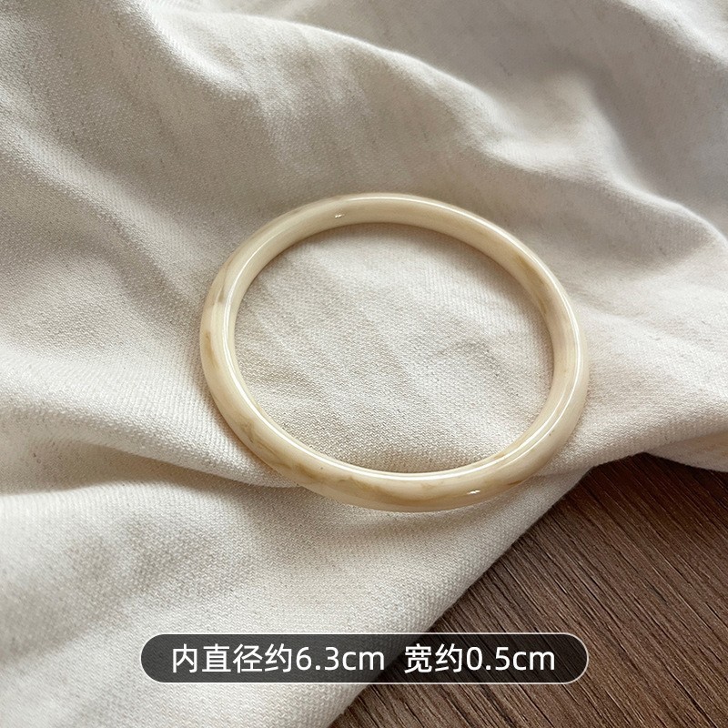 新中式复古亚克力几何不规则素圈树脂手镯气质ins小众设计手环女|undefined