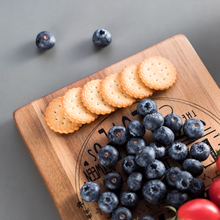 Acacia comida bandeja de café bandeja de madera para niños alimentos suplementarios tabla de corte galletas de verduras frutas tabla de corte pan tabla de corte