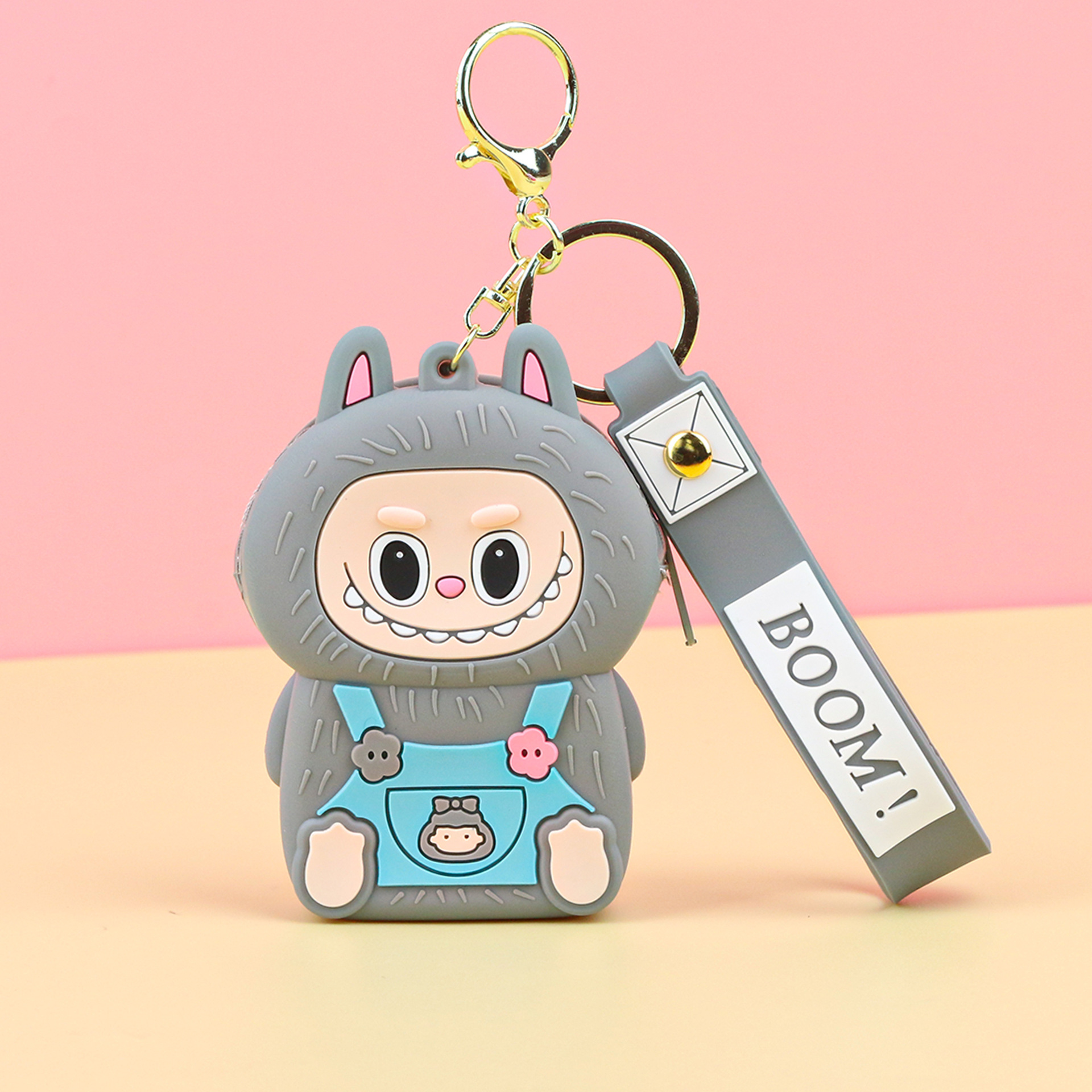 子供用ラブブ小銭入れシリコンプチギフトキーホルダーペンダントカードキャッチャーマシンプチギフトラブブ