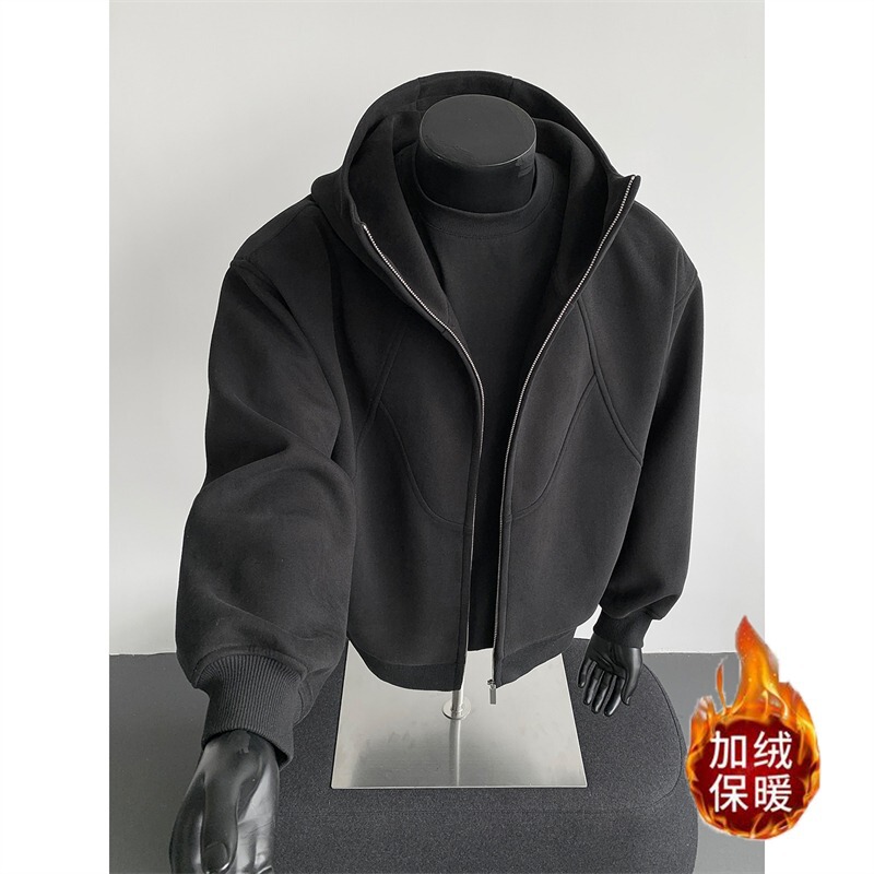 Cardigan Turtleneck Sweatshirt Men's Hooded Winter Velvet Thickeneded Sportswear Autumn and Winter American Heavy Windproof Jacket Cardigan Turtleneck Sweatshirt Men's Hooded Winter Velvet Thickeneded Sportswear Autumn and Winter American Heavy Windproof Jacket