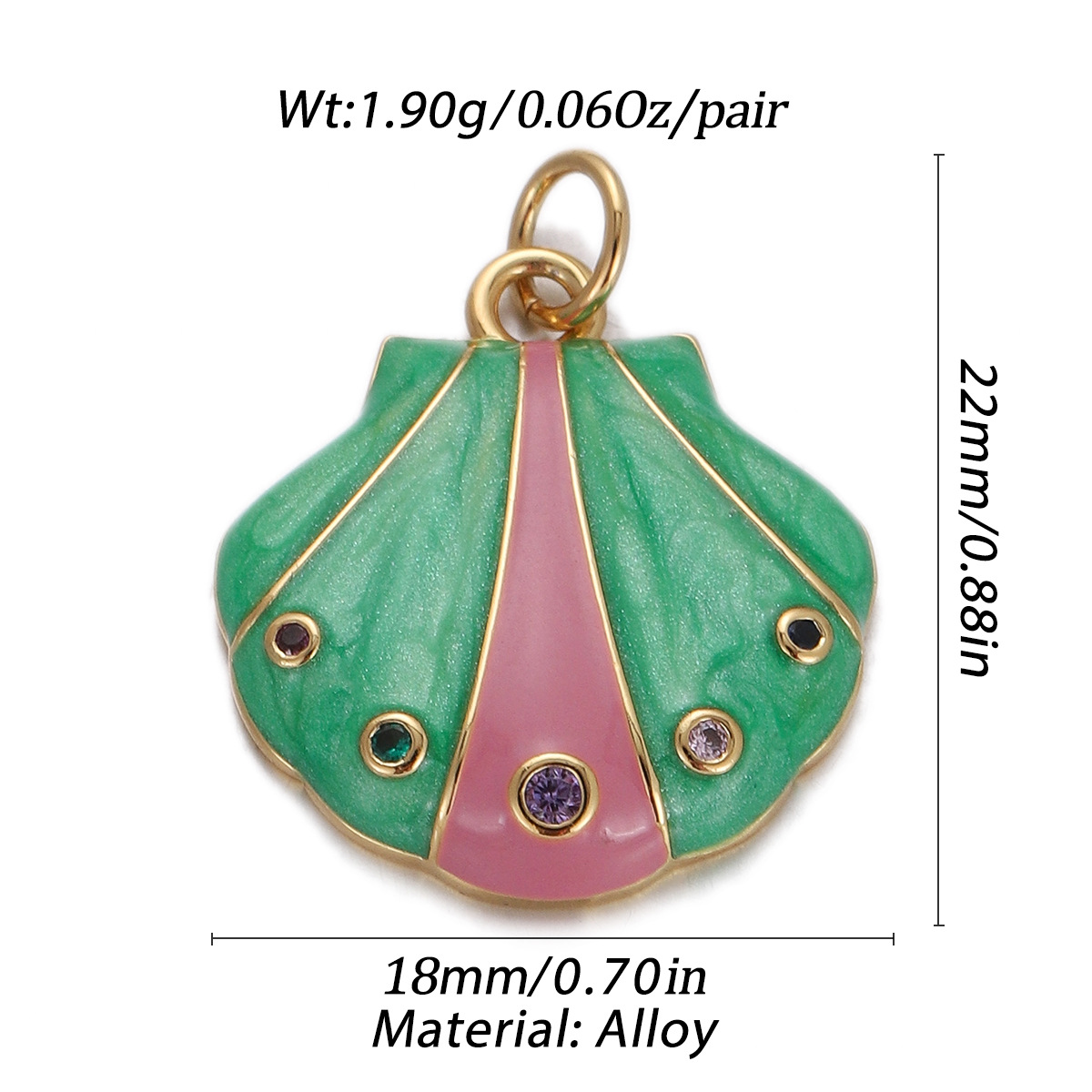 17g Weight Pendant Jewelry Making Type Gold Plated Plating Material Zircon Inlay Material 1 Piece Quantity Holiday, Daily Occasion Copper Material Letter, Heart Shape Pattern Women's Gender Enamel Design Simple Style Style 1 Piece Copper Zircon Gold Plated Letter Heart Shape Pendant 9