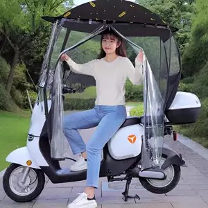 Fully Enclosed Electric Vehicle Canopy, Sunshade, Rainproof Electric Bike Canopy, Windproof Electric Vehicle Sunshade Umbrella, Rain Shelter