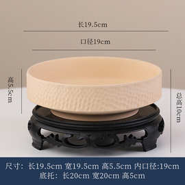 多肉花盆浅口圆形吸水粗陶拼盘拼盆陶瓷简约透气排水口多肉专用