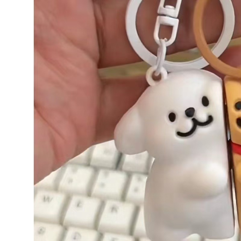 新しいクリエイティブかわいいライン子犬カップル磁気キーホルダーペンダントギフト子犬ステッカー漫画ブック卸売|undefined