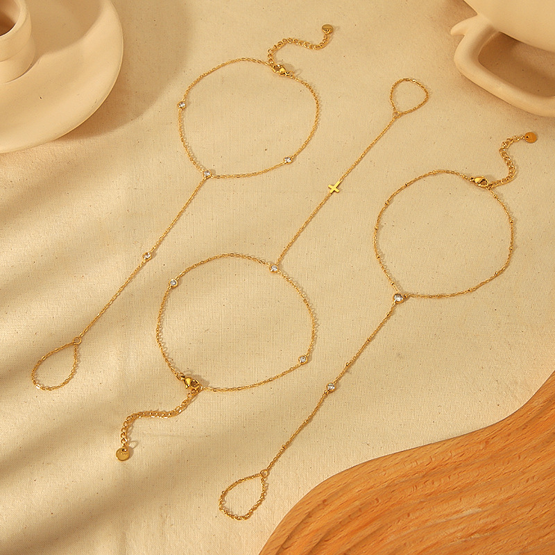 Europa y los Estados Unidos lujosos diamantes de tobillas de zircon acero de titanio no se desvanece niñas de alto nivel de pie puro para decoración de control de pie