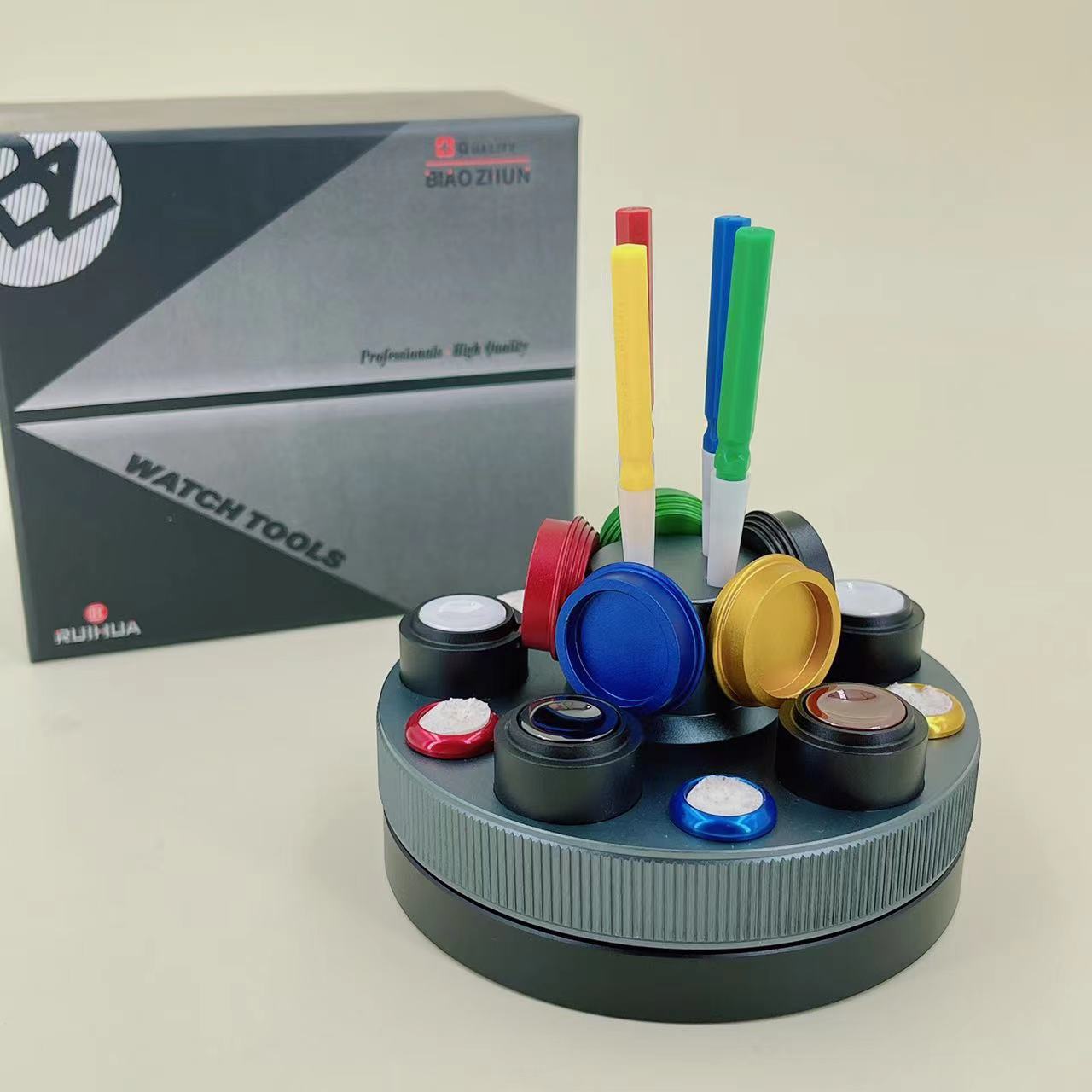 修表工具 金属盖油碟 陶瓷五眼油碟 五目油碟 手表点油旋转盛放器