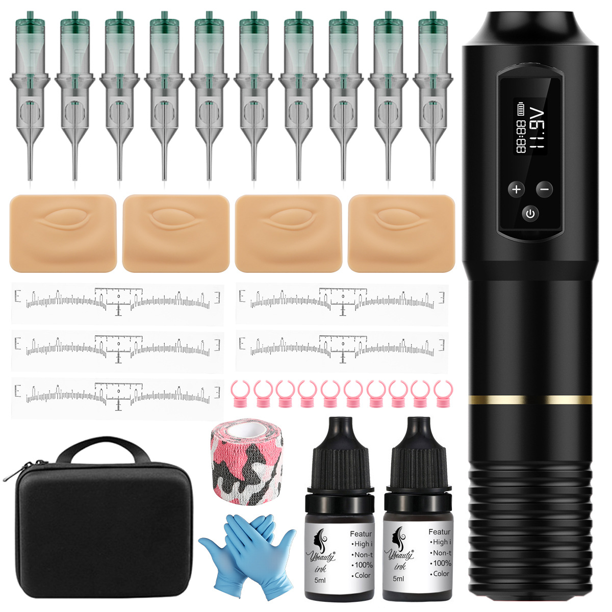 Ybeauty set inalámbrico de bordado de cejas máquina de bordado de cejas todo en uno niebla cejas salvajes granular cejas instrumento de belleza image 4
