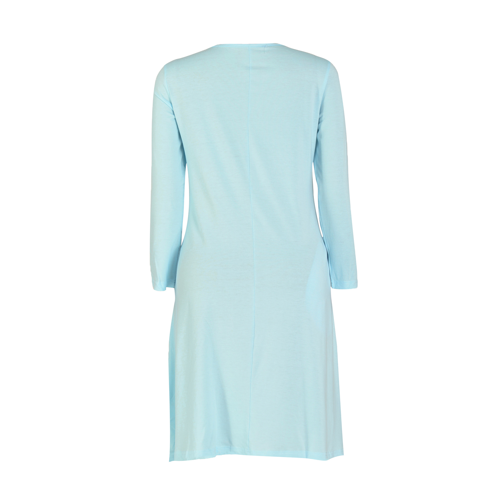 Women Clothing Dress Long Sleeve T-shirt Mid Solid Color Basic Summer Autumn