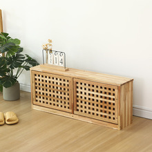 实木翻斗鞋柜可坐网格收纳鞋橱自动开合大容量家用储物柜鞋凳玄关