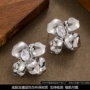 小众立体跨境镶锆石耳钉