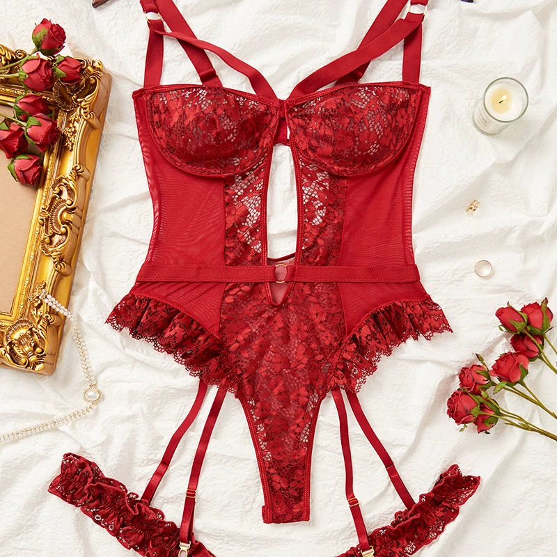 Европейское и американское сексуальное прозрачное сексуальное женское белье, женский костюм, кружевное корректирующее белье, сексуальный комбинезон на подтяжках