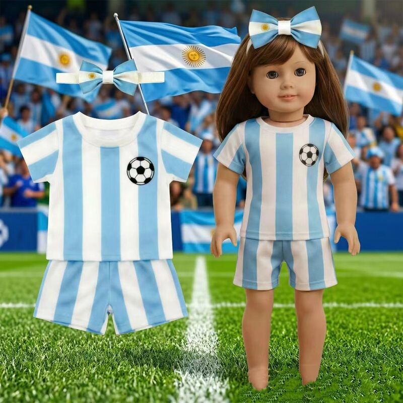 New World Cup 43cm Xiafu Doll Football Uniform Set with Football Elements World Cup Doll Clothes Souvenir