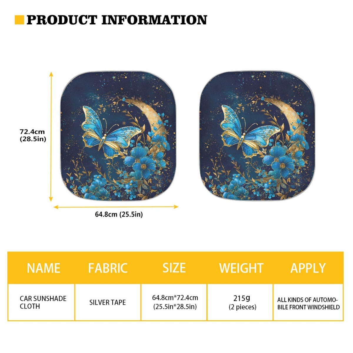 나비 달 꽃 패턴 음영 배플 기어 커버를 매핑하는 최소 주문 자동차 태양 바이저 2 조각