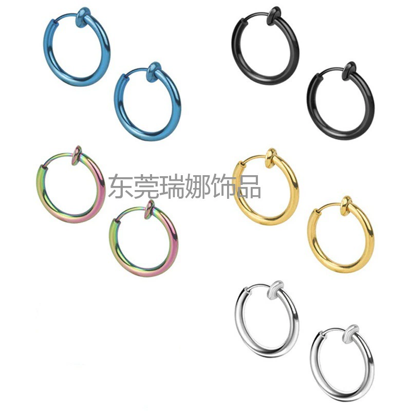 Steel spring stainless steel, ear clips, children's Korean trend earrings, no pierced ears