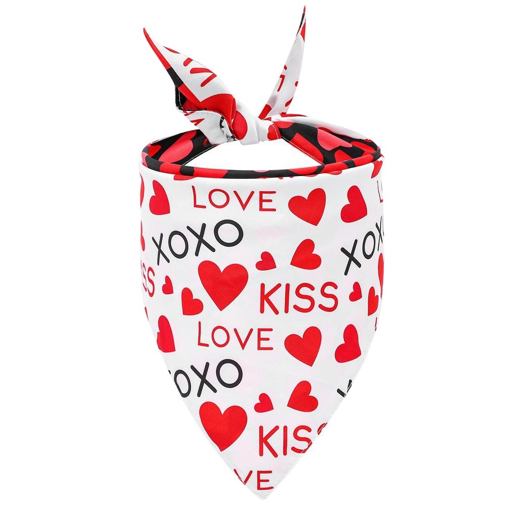 Punto al por mayor transfronteriza Amazon nuevo Día de San Valentín bufanda perro saliva toalla amor mascota perro triángulo toalla