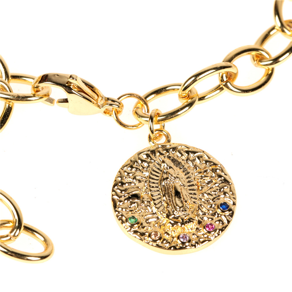 New Fashion Diamond Round Pendant Necklace Bracelet Set display picture 16