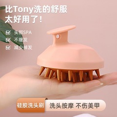 Xiaohongshu Style Scalp Meridian Comb Cleaning & Washing Hairbrush Handheld Silicone Hairbrush Head Massage Brush