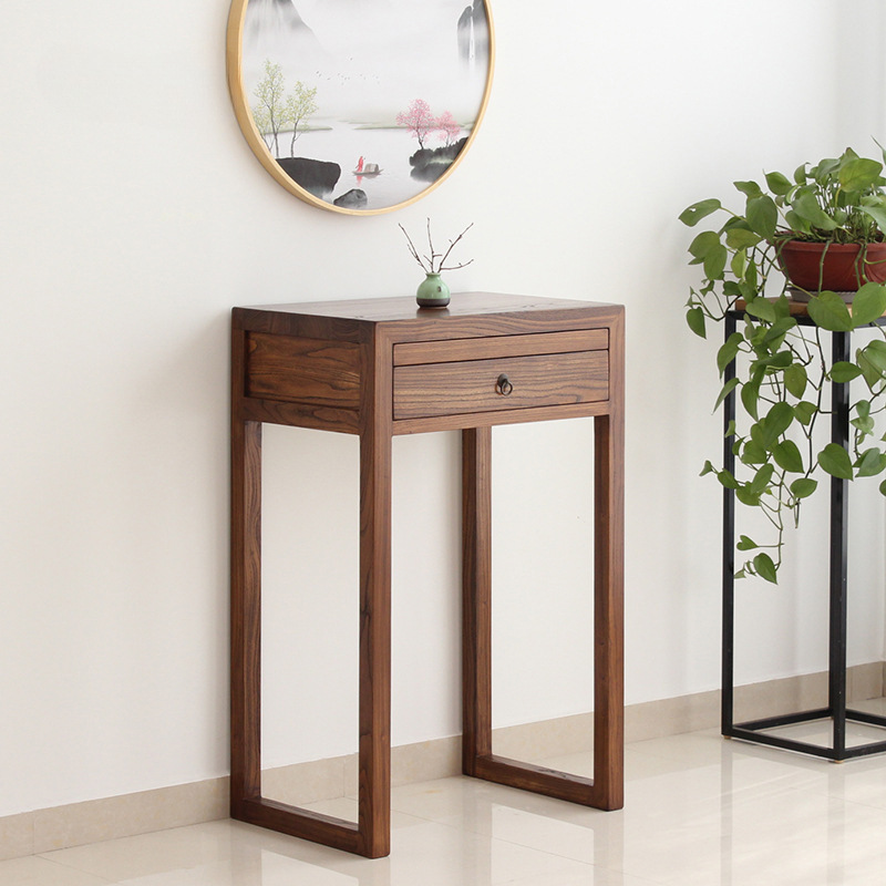 All Solid Wood Offering Table for Home Use, Modern Minimalist Living Room Economical Small God of Wealth Offering Table Incense Stand