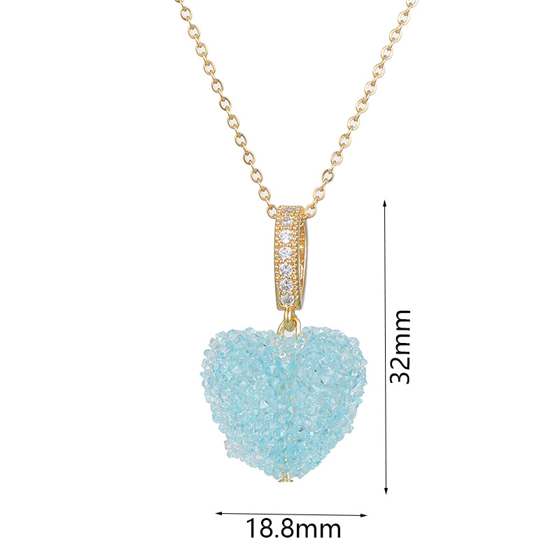 Mode Forme De Cœur Le Cuivre Incruster Zircon Pendentif 1 Pièce display picture 1