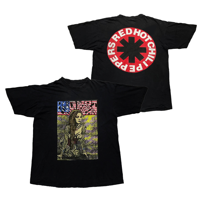 赤唐辛子バンドロックRed Hot Chili Peppersアメリカンレトロヴィンテージメンズtシャツ