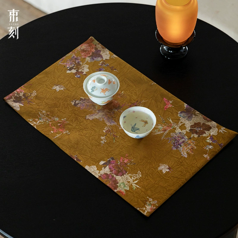 Цепной шелк водонепроницаемый сухой чайный флаг чайный стол