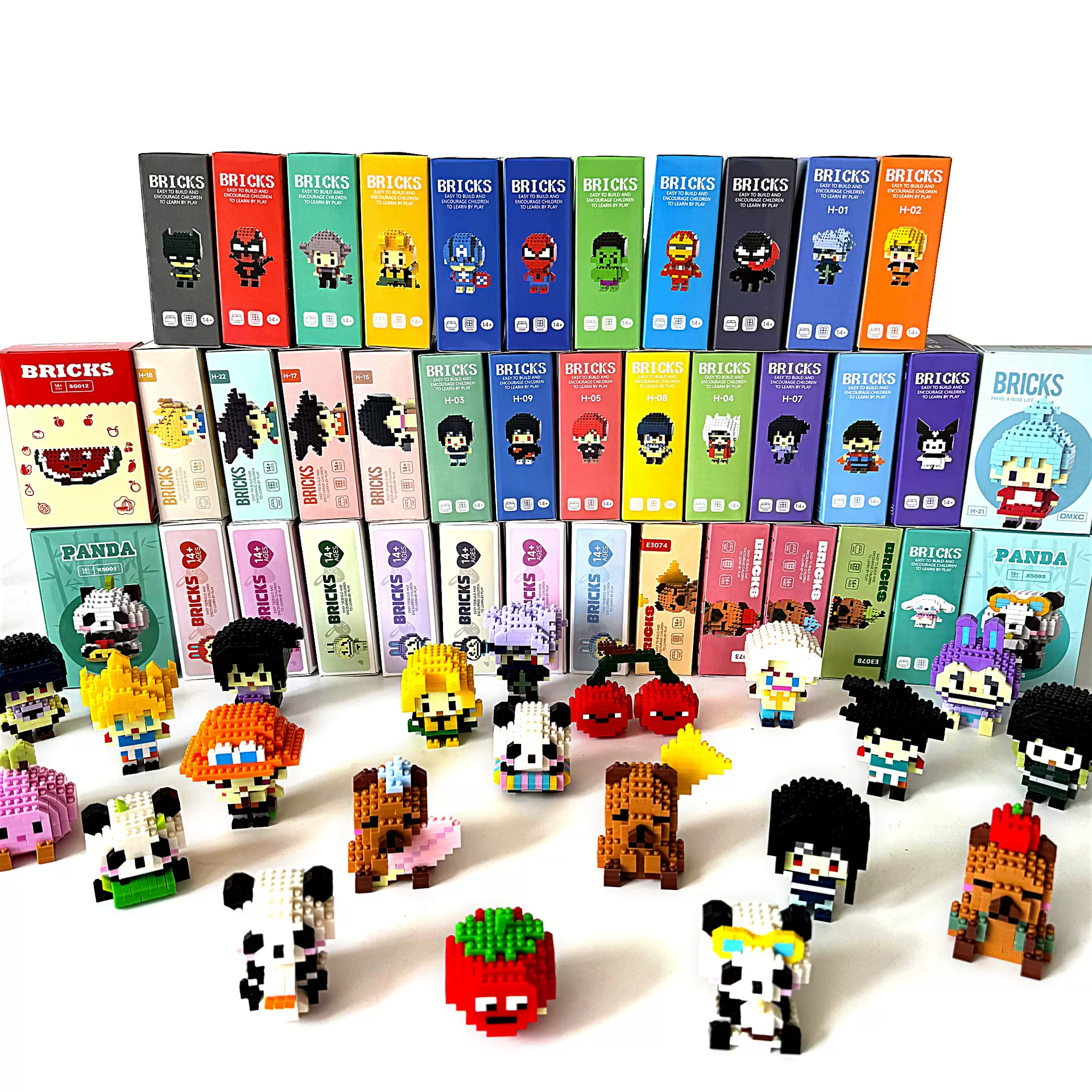 跨境兼容乐高微积木小颗粒公仔盲盒手办儿童益智玩具工厂批发包邮