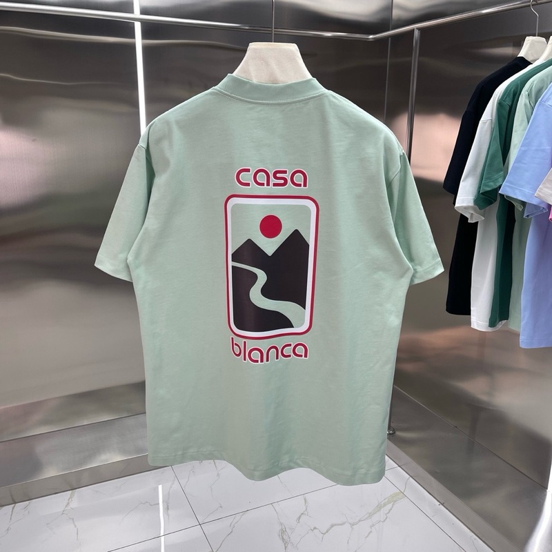 フランス貿易クロスボーダーカードカサブランカサブランカ半袖ラウンドネックTシャツプリントコットンTシャツ紳士服|undefined