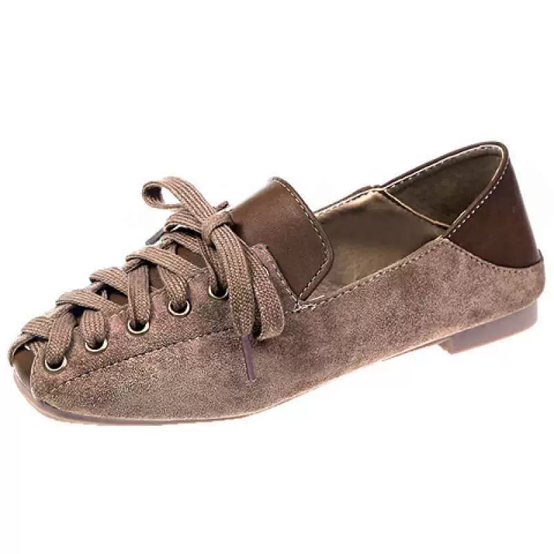 Женские весенне-летние новые стильные туфли-бини на плоской подошве в корейском стиле, универсальные студенческие маленькие кожаные туфли на шнуровке, модные модные туфли