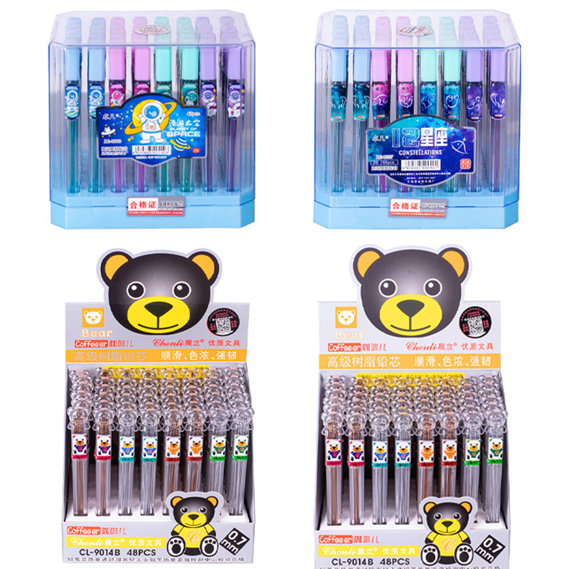 Student activity pencil lead 0.7 crystal color silver mechanical pencil lead 2B resin lead student stationery wholesale