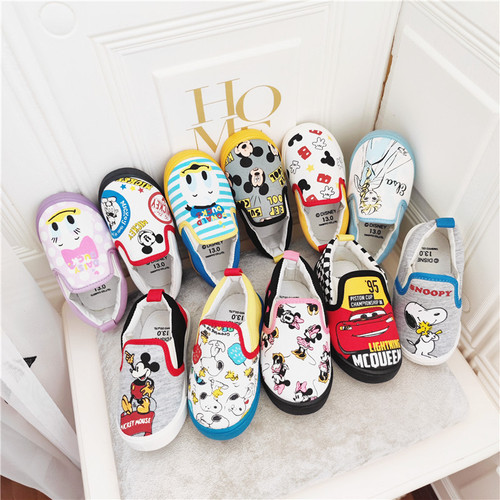  Autumn and Winter Danxijia Joint Cartoon Slip-On Loafers Baby Canvas Shoes Men's and Women's Children's Sneakers