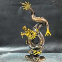 铜鎏金祥龙摆件生肖龙中国龙汉龙青龙福龙家居客厅装饰祥龙纳福