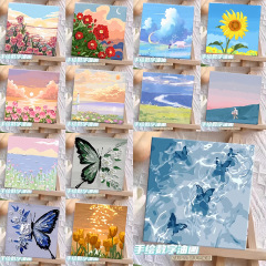 蝶と花のデジタル油絵 DIY 充填と着色手作り油絵風景高価値アクリル吊り絵画