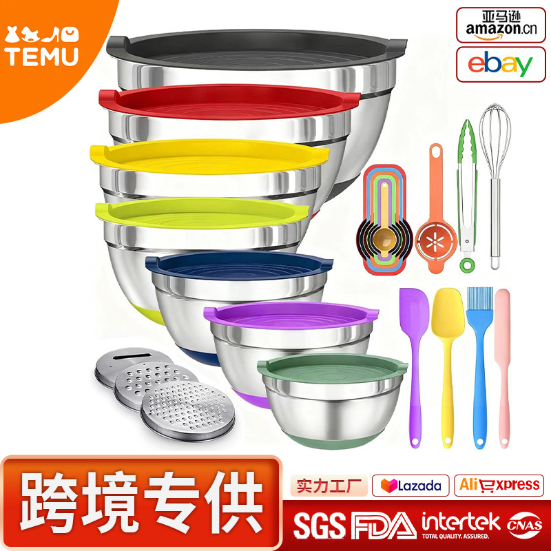 Cuencos con tapas herméticas al aire, manchas de acero metal Otros cuencos de acero inoxidable No