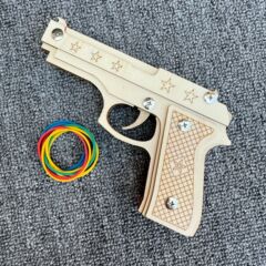木製輪ゴム銃おもちゃモデルシミュレーション木製銃輪ゴムピストルノスタルジア組み立て可能な部品組み立ておもちゃの銃