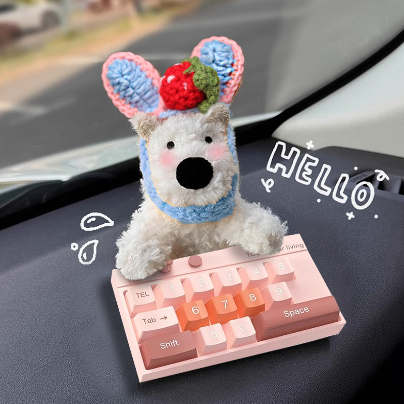Tarjeta de estacionamiento temporal del automóvil lindo West Highland Puppy Keyboard Teléfono del automóvil Número de matrícula Decoración del automóvil Mover el automóvil