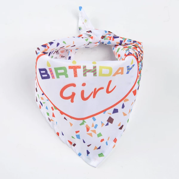 White Birthday Triangle Scarf Girl