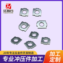 方形孔金属定位垫片 现货五金冲压件加工机械零件不锈钢垫片批发