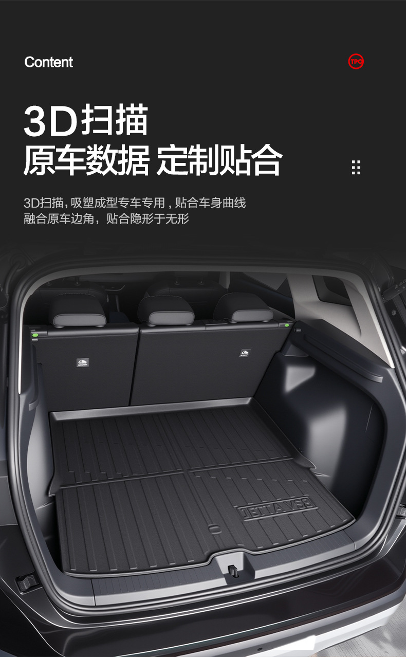 Suitable for Jetta Vs8 Trunk Mat Car Interior Modification Accessories Decorative Supplies Tpe Waterproof Rear Trunk Mat