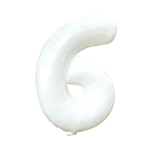 32-inch Digital Aluminum Mold Balloon White Outdoor Children's First Birthday Party Decoration Scene Setup Photo Prop