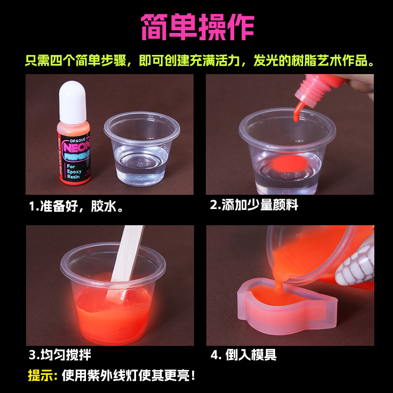 Lucky Qi manufacturer dropper fluorescent colorant crystal dropper DIY oil-based colorant epoxy resi