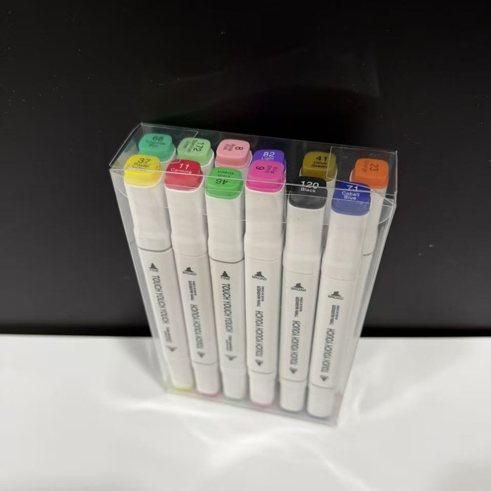 Fábrica en stock al por mayor de doble cabeza de alcohol marcador aceitoso traje de color niños acuarela pluma pintura cepillo marcador