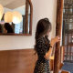 2024 Summer new French retro Hepburn style small black dress elegant gentle style slimming chiffon floral dress