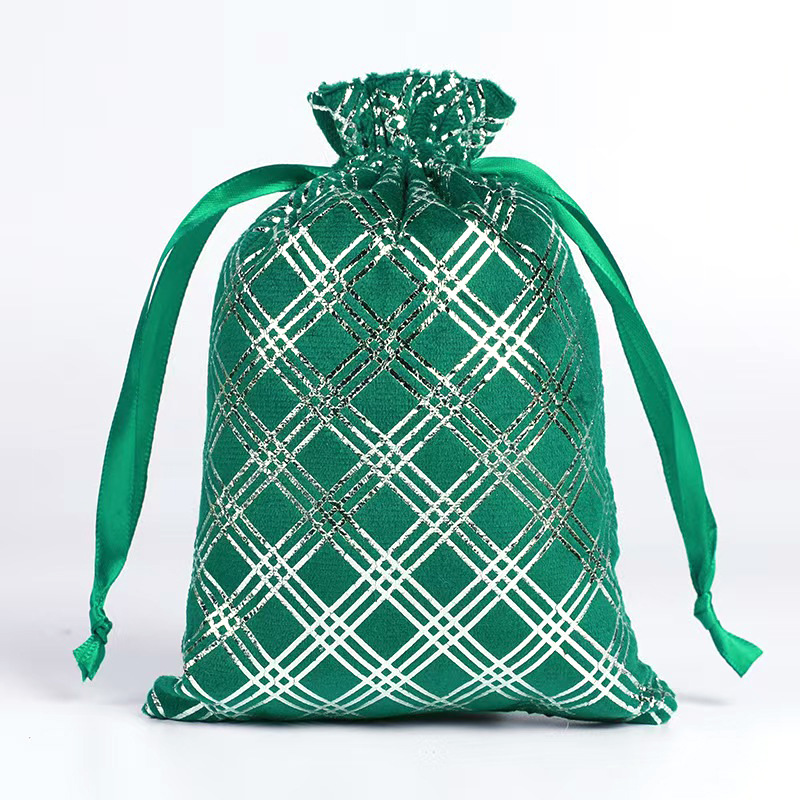 녹색 격자 무늬, 13*18cm, 벨벳