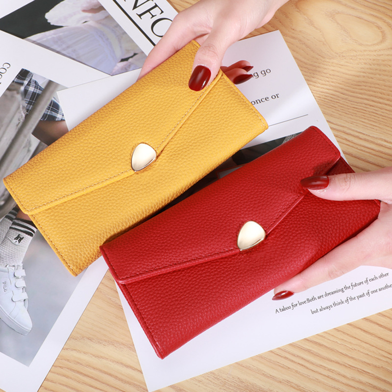 2022 Popular Women's Wallet Lychee Pattern Hand Wallet Fashion Card Holder Multifunctional Large Capacity Coin Purse for Women