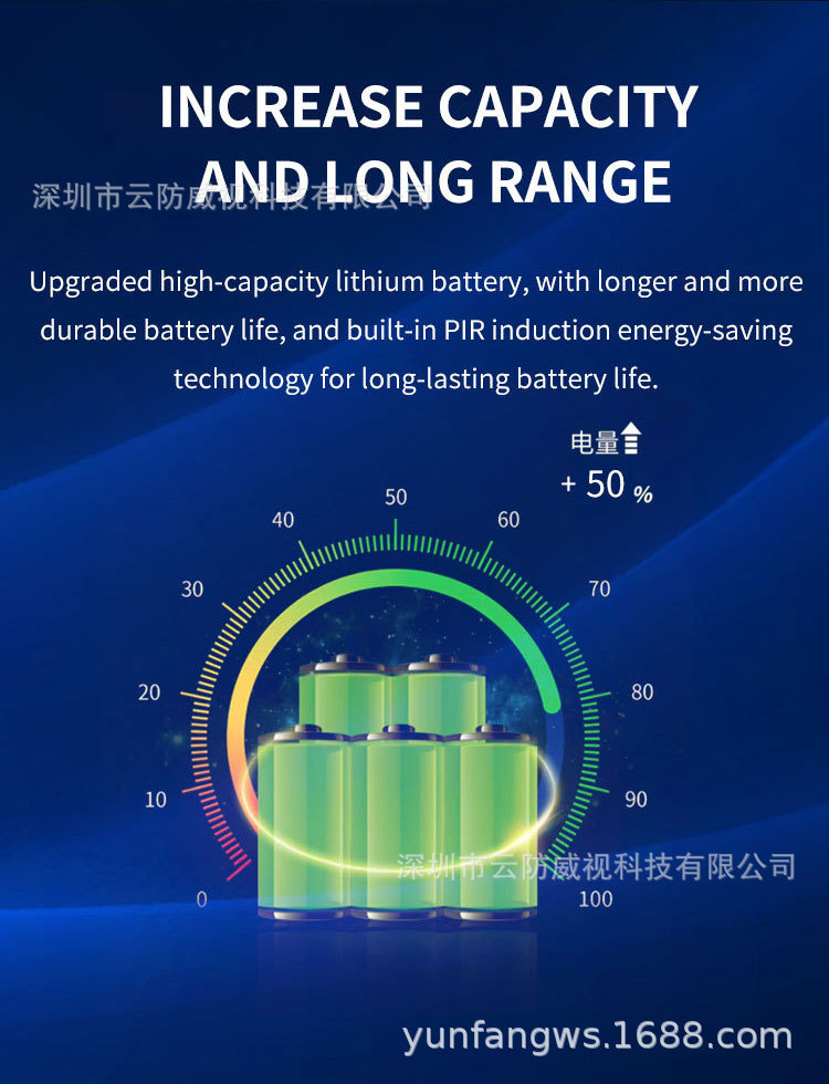 V380太阳能监控器360度手机远程室外夜视全景家用高清电池